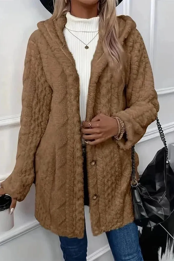 Manteau d'Hiver Luxueux Elisa  en Peluche Douillette