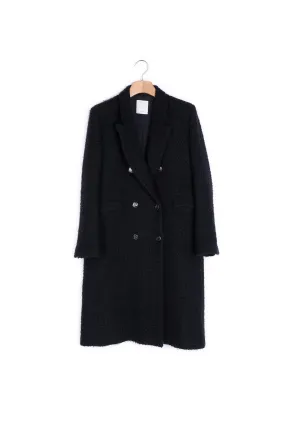 Manteau long ajusté en tweed