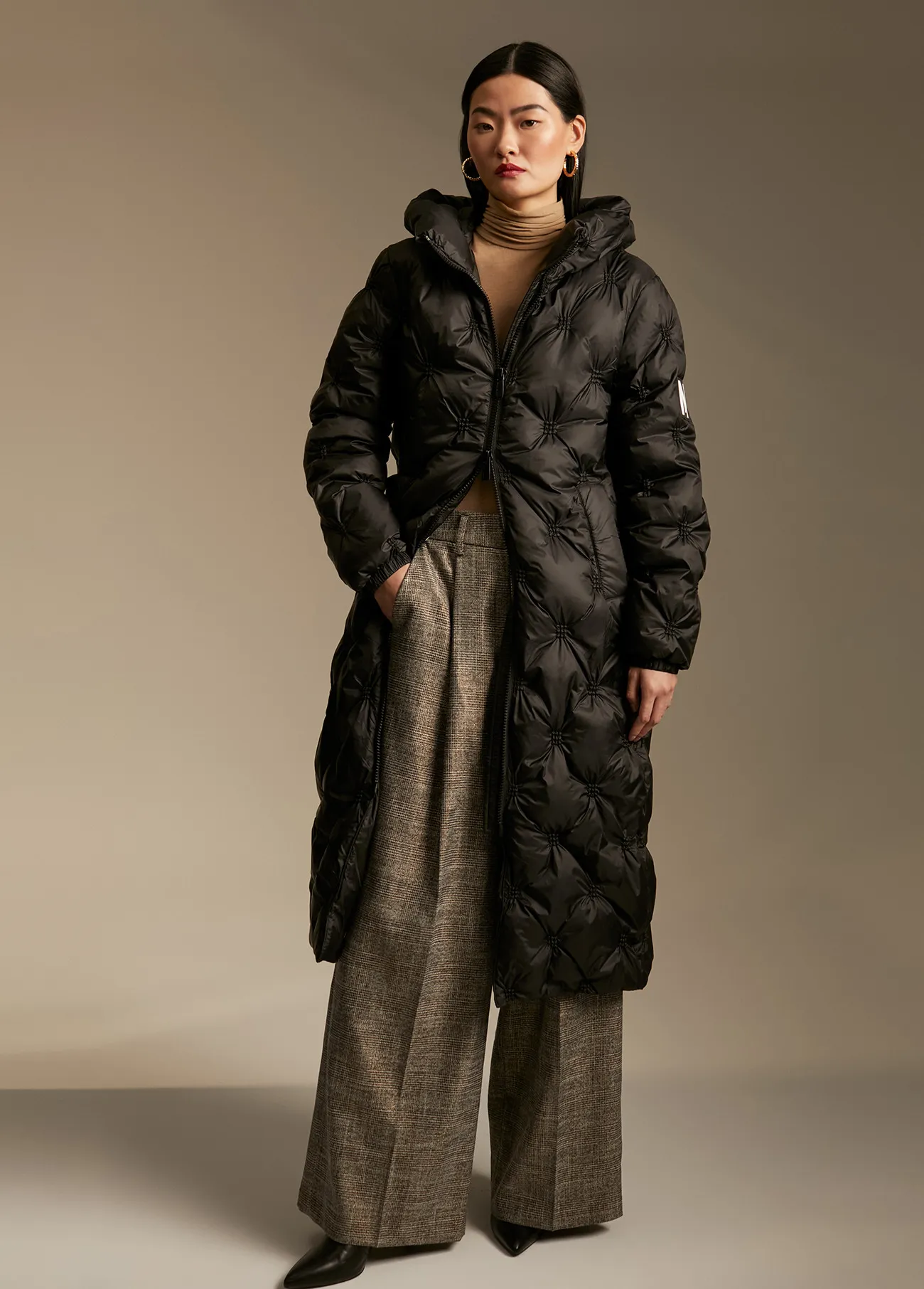 Manteau long matelassé