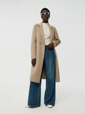 Manteau pour femmes en alpaga à double face et coupe slim