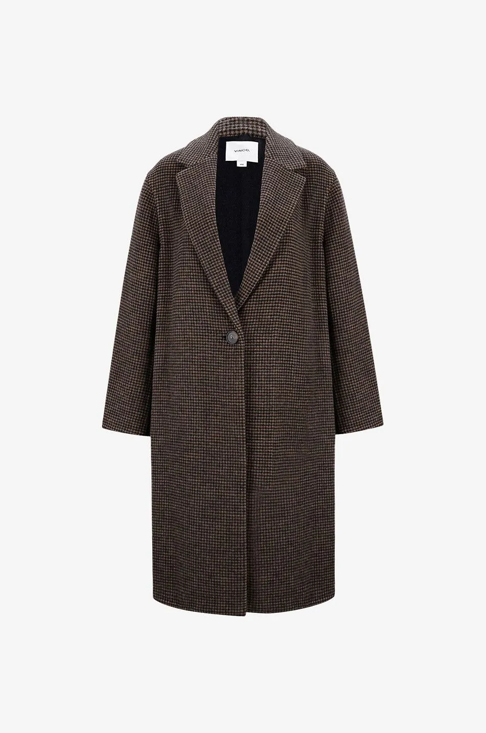 Manteau trois-quarts pied-de-poule