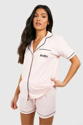 Maternité - Pyjama de grossesse à broderie Mama