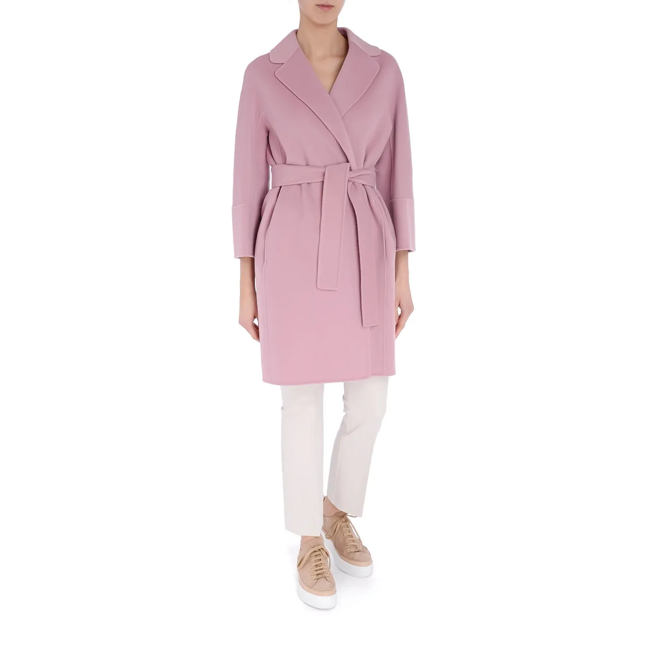 Max Mara Manteau midi 'S Arona, laine rose