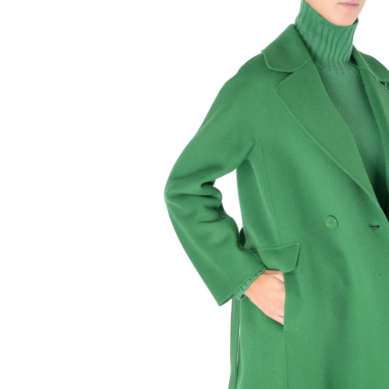 Max Mara S Manteau en laine verte Zenith