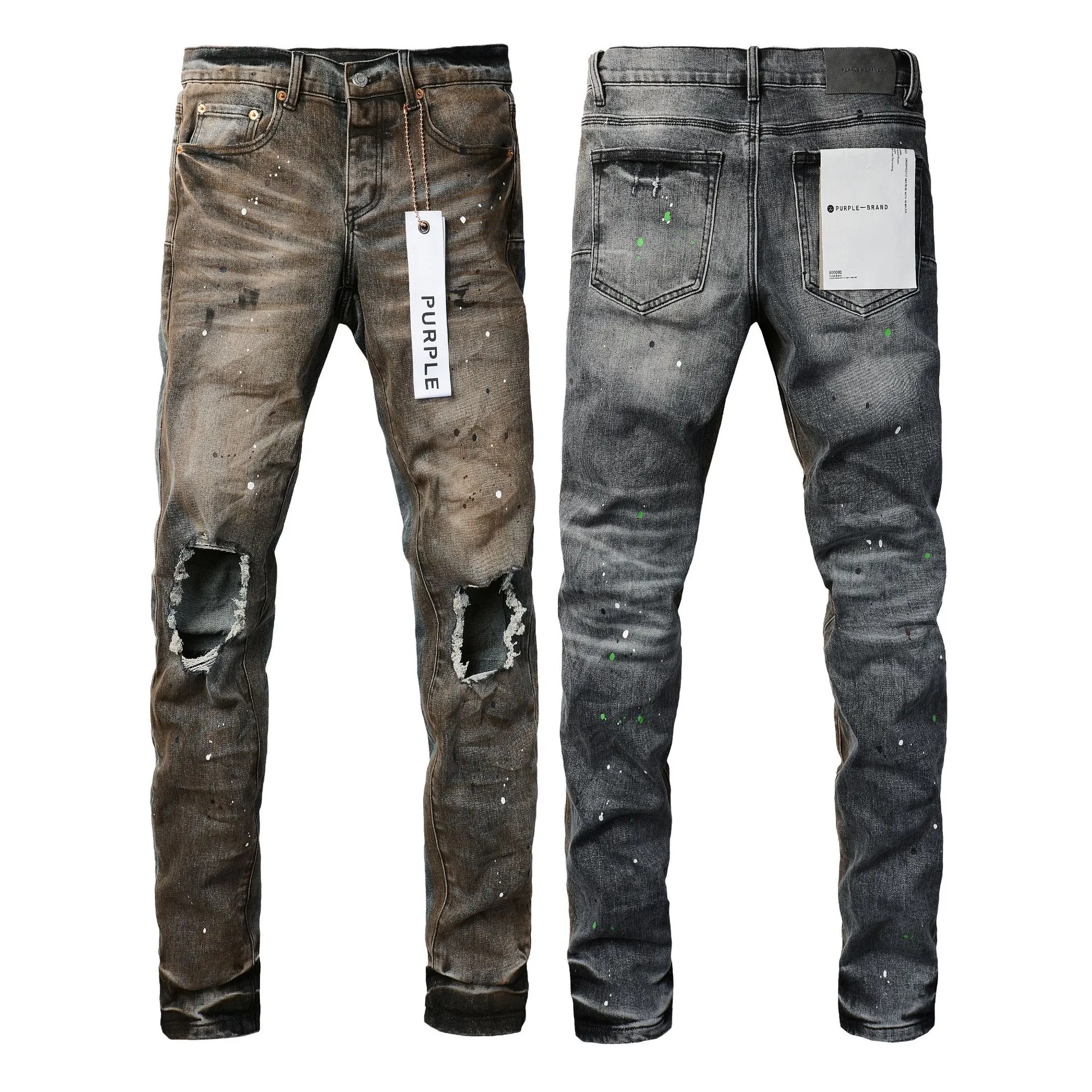Mejor Precio En A Granel Jean Pourpre Concepteur Jeans Jeans Jeans Hommes Jeans Maigres À La Longueur Du Genou À La Tendance Lon