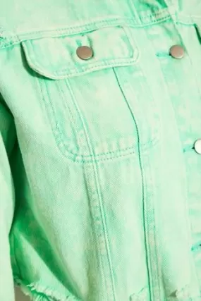 Mini Veste en Jean Verte Menthe