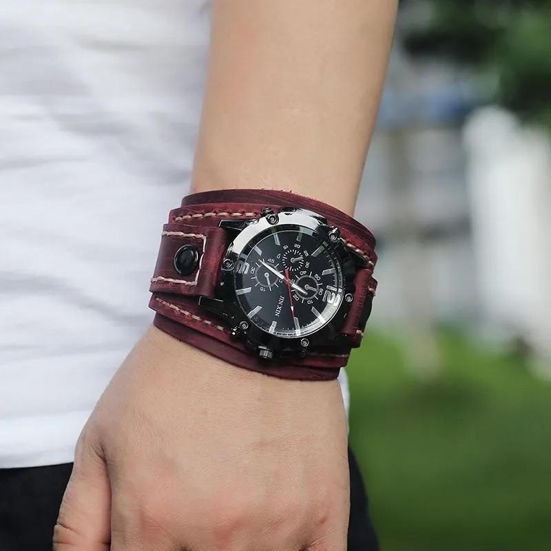 Montre Bracelet de Force en Cuir