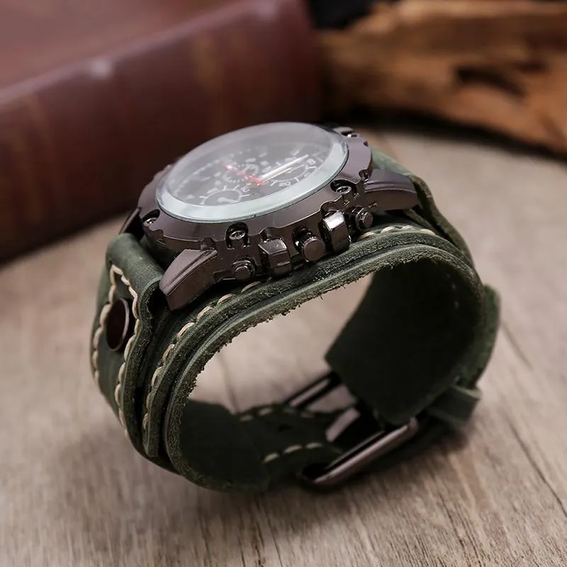 Montre Bracelet de Force en Cuir