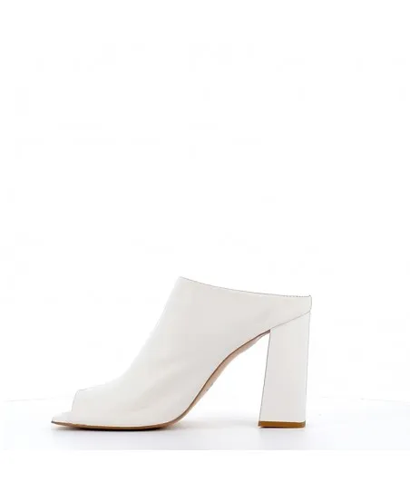 MULE LINDA CUIR BLANC