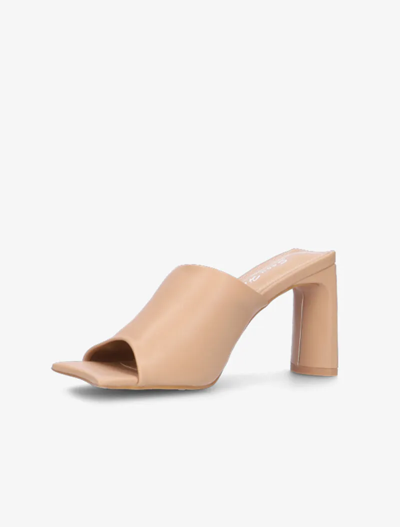 Mules à talon Français stylisé - nude