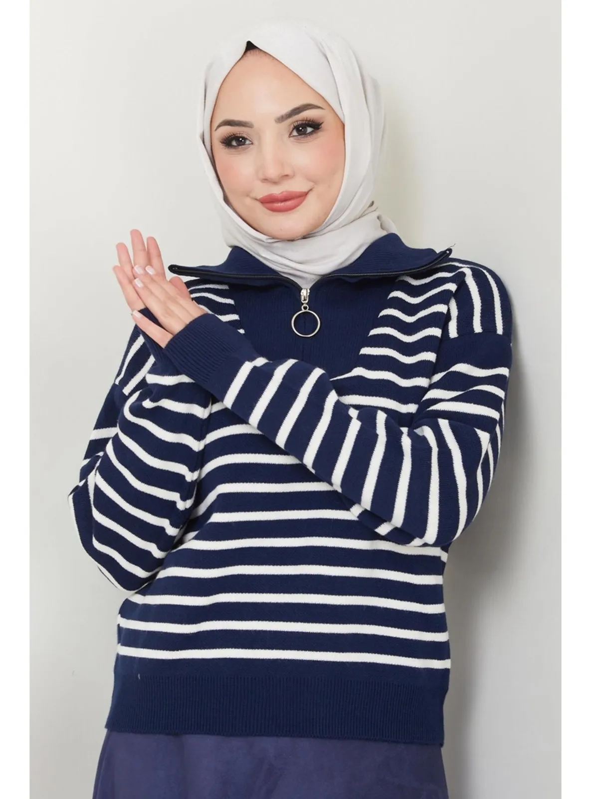 Navy Blue - Knit Cardigan
