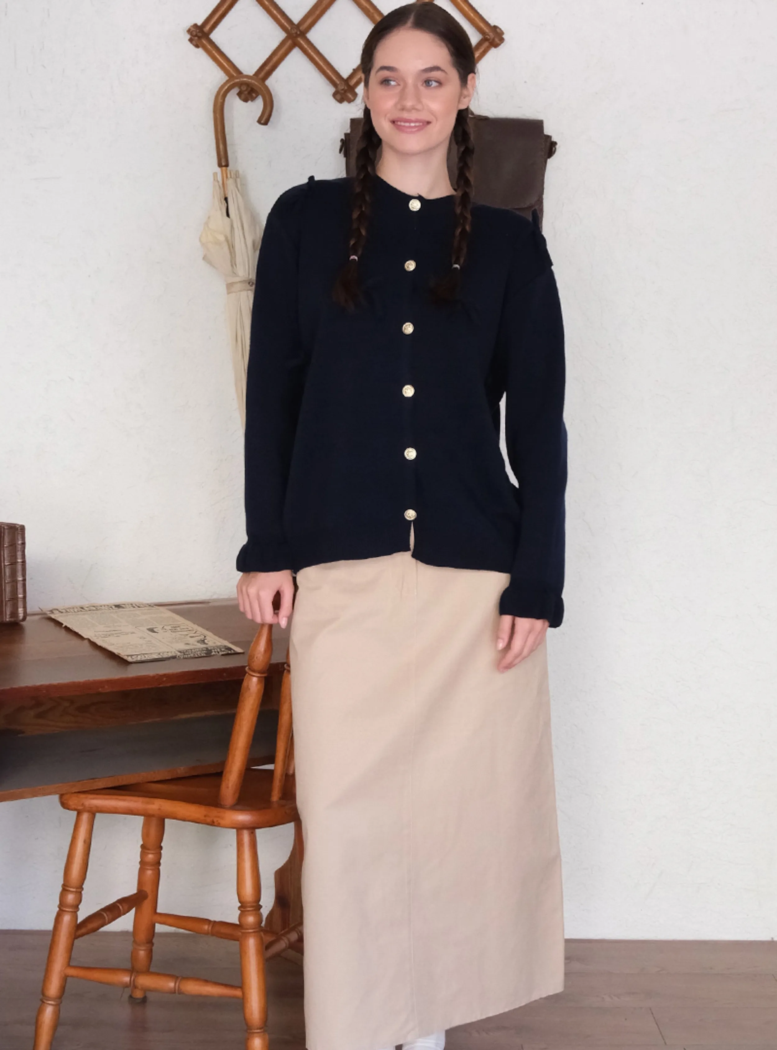 Navy Blue - Knit Cardigan