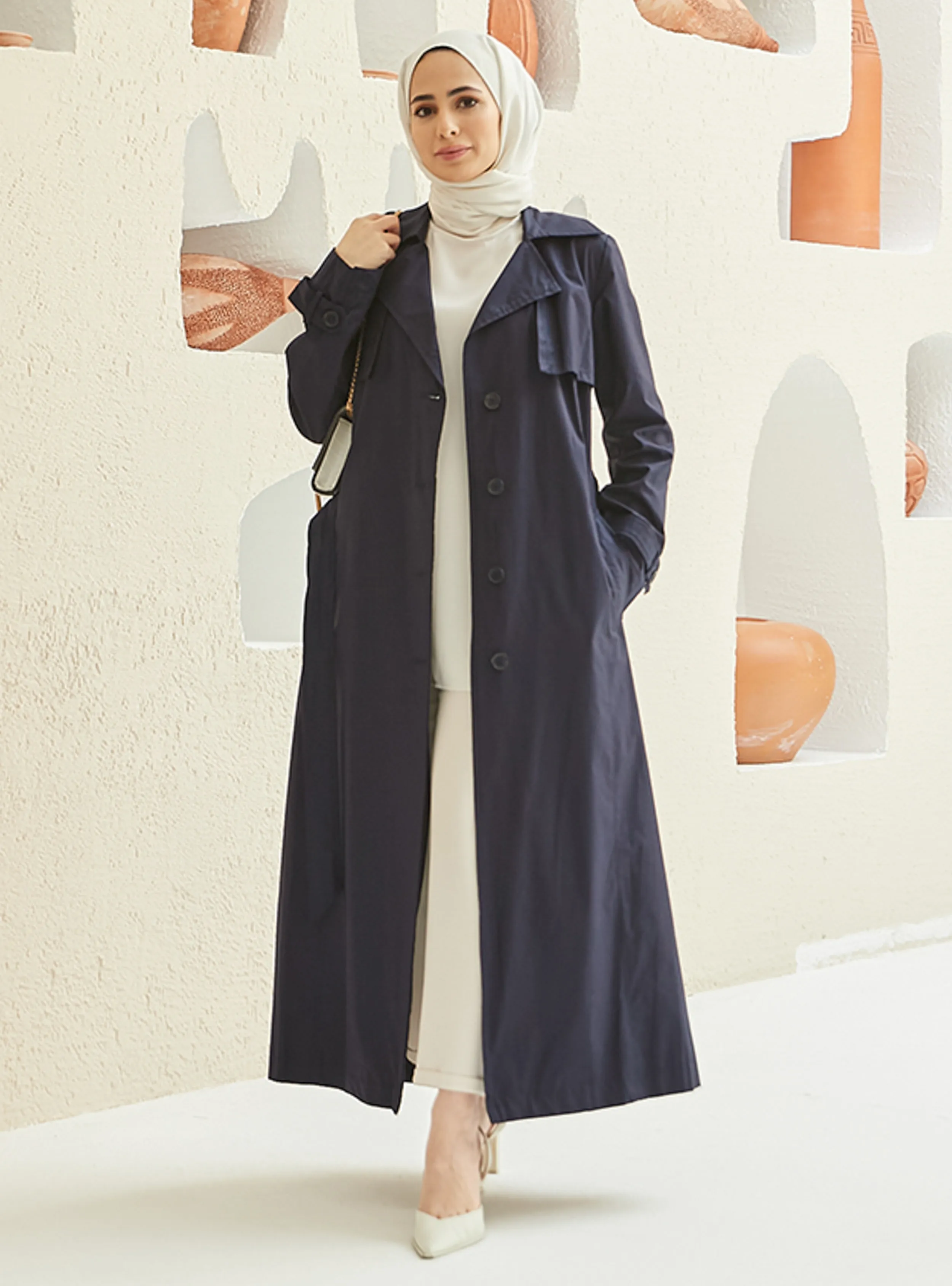 Navy Blue - Trench Coat
