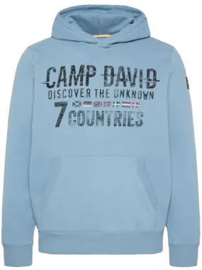 New Blue Embroidered Sweat Mix Hoodie – Your Stylish Outdoor Essential