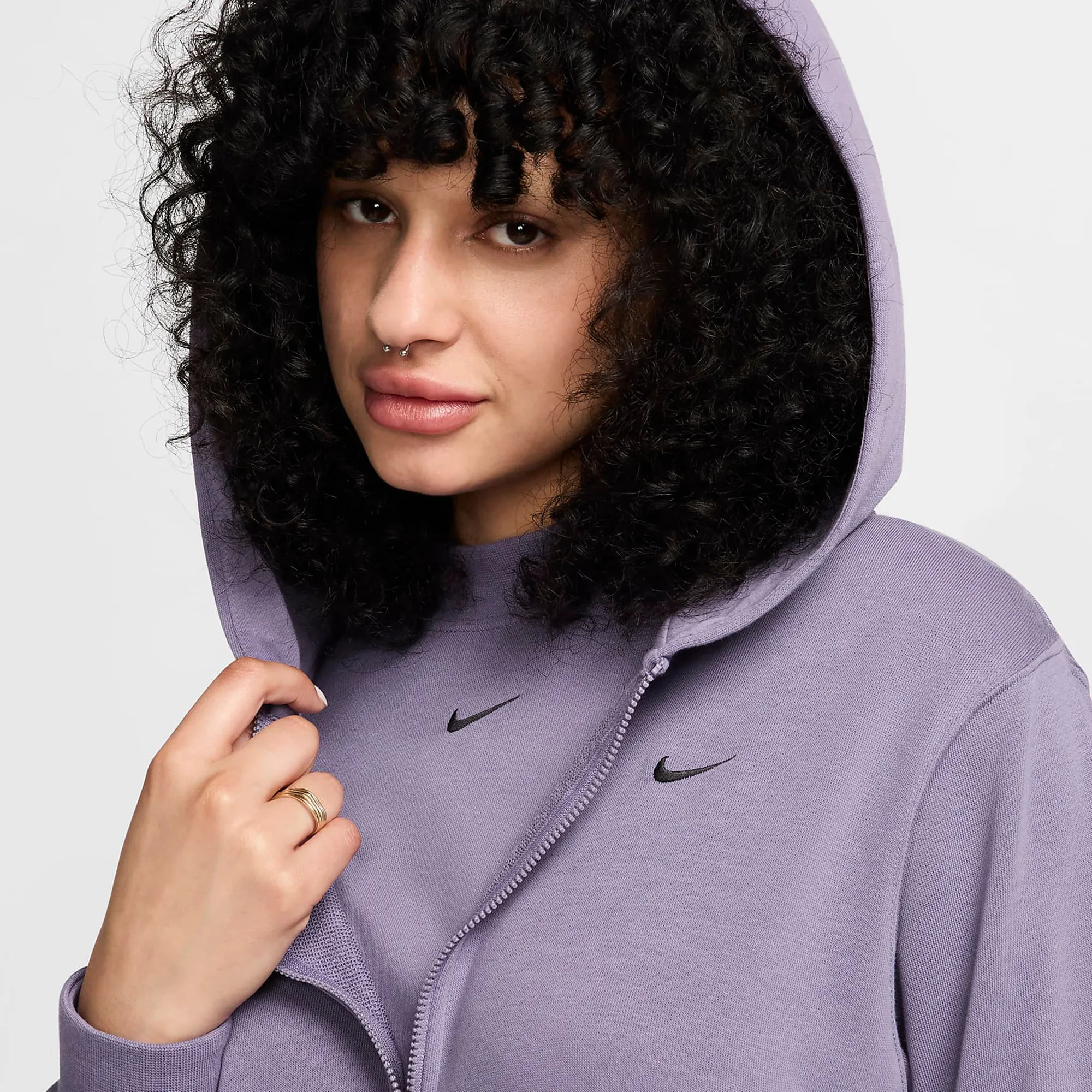 Nike - Sportswear Chill Terry Hooded Full Zip LS Top (daybreak / black)