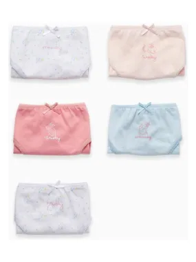 Pack 5 Culottes en Coton pour Fille 'Jours de la Semaine'  ESSENTIALS LINE - Multicolore