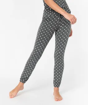 pantalon de pyjama femme en maille fine avec bas resserre gris bas de pyjama