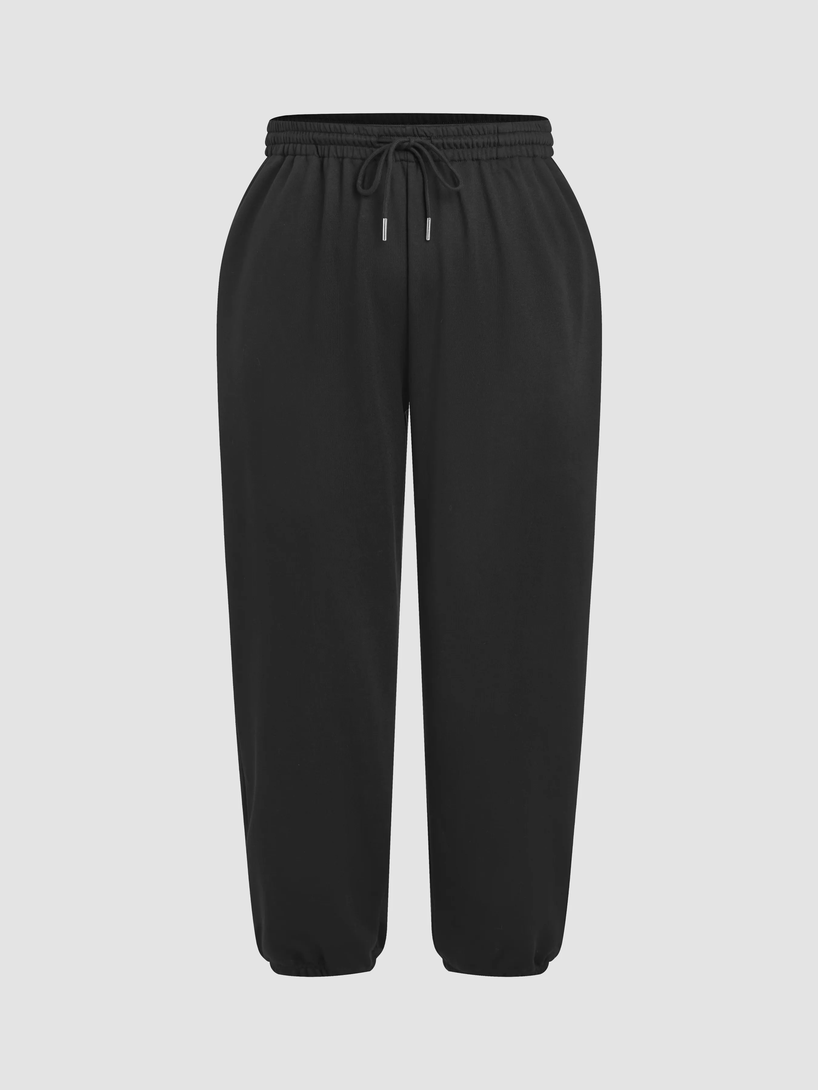  Pantalon de survêtement solide à taille élastique moyenne Curve & Plus