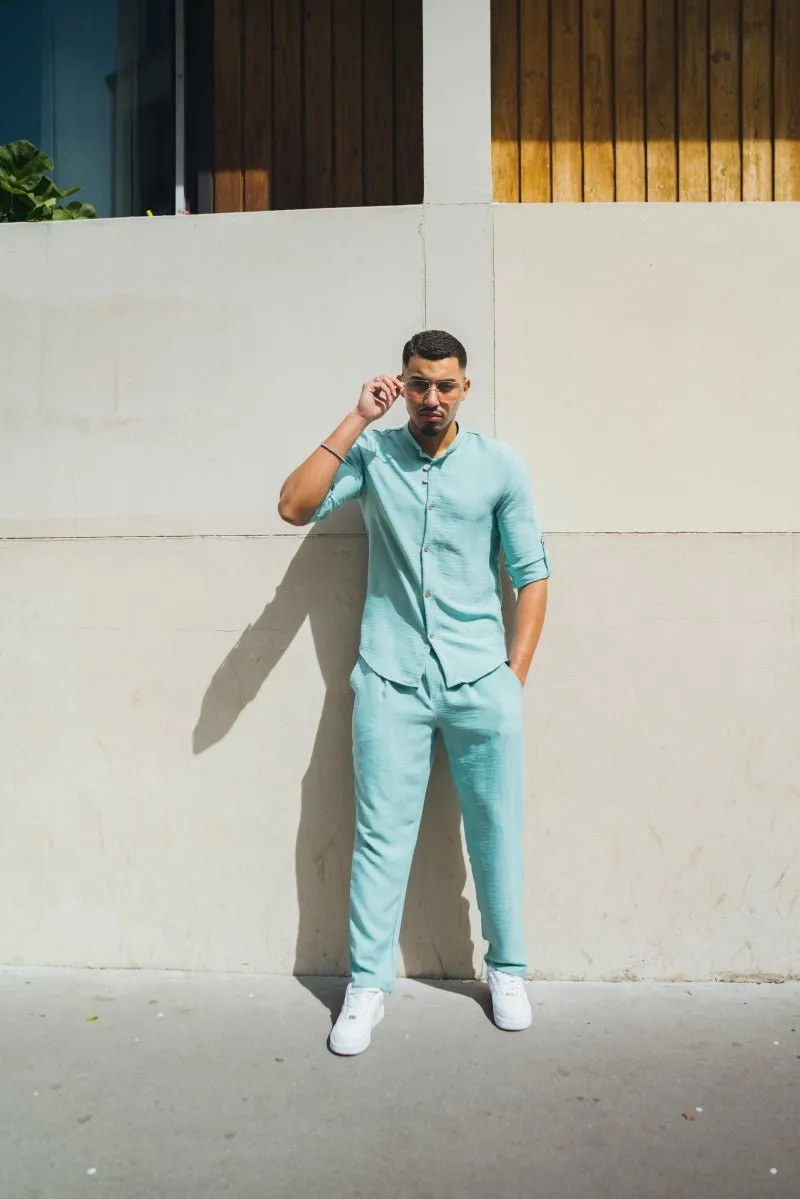 Pantalon décontractée effet lin