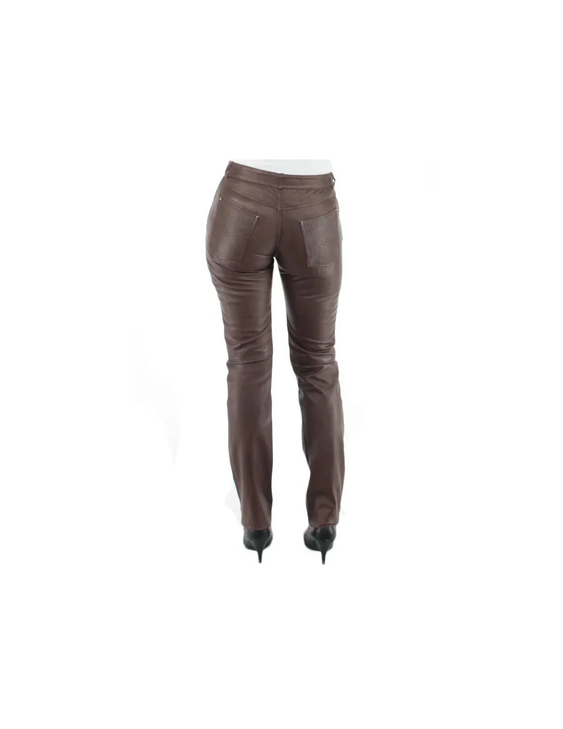 Pantalon Giorgio slim wody en cuir ref 33425 chataigne