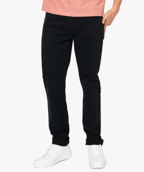 pantalon homme straight uni en coton stretch noir pantalons de costume