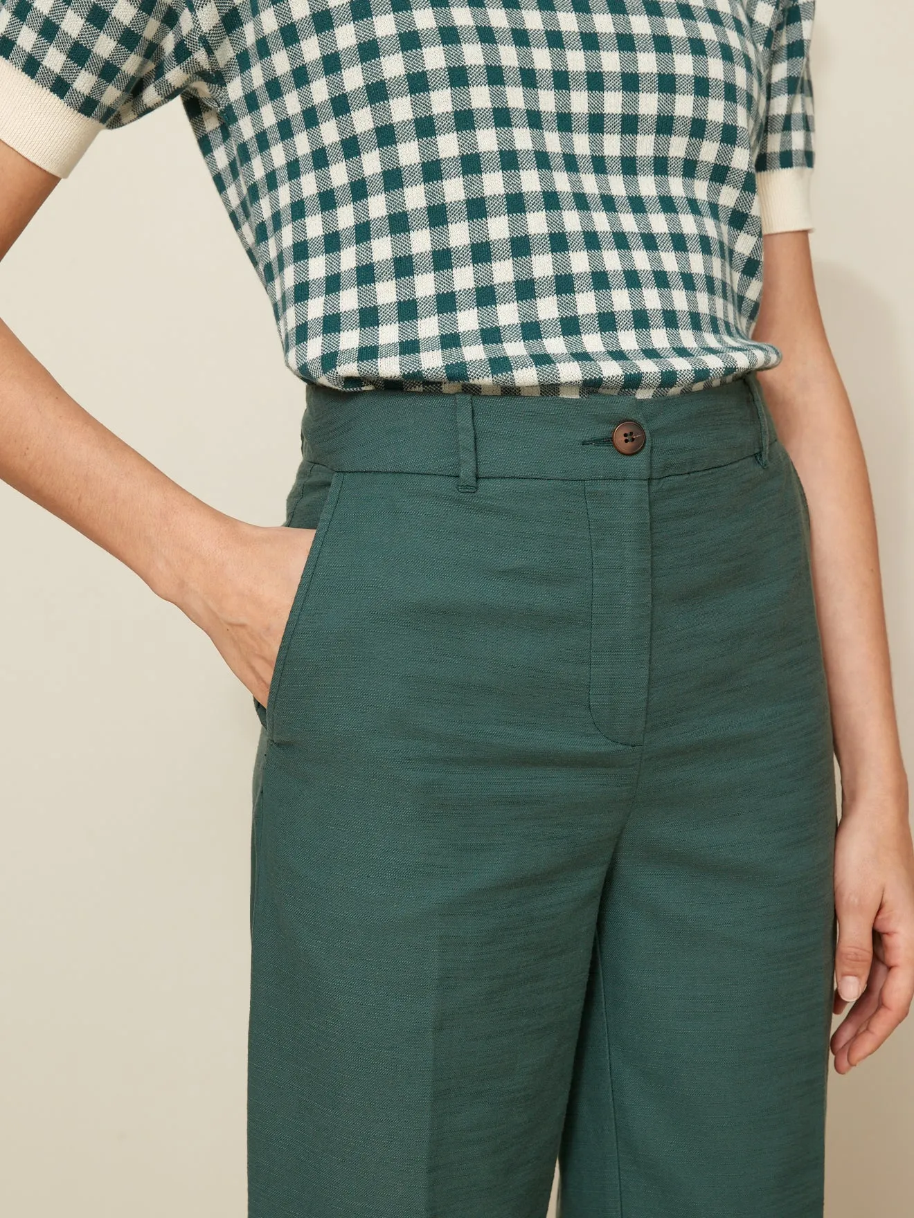 Pantalon large coton et viscose femme Mia