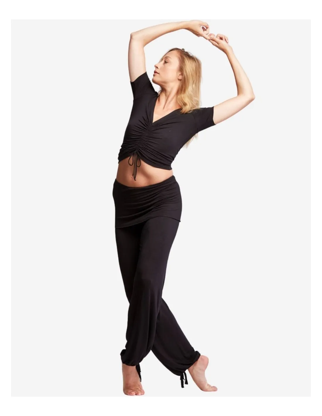 Pantalon large noire - lien chevilles - Temps Danse