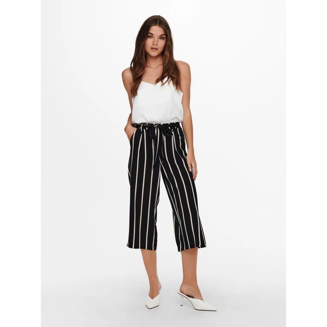 Pantalon palazzo Rayures noir | 3 Suisses