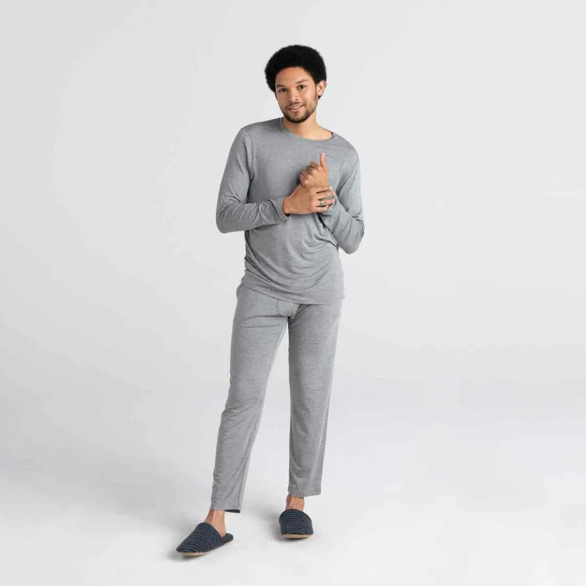 Pantalon pyjama Sleepwalker- Gris en coton modal | 3 Suisses
