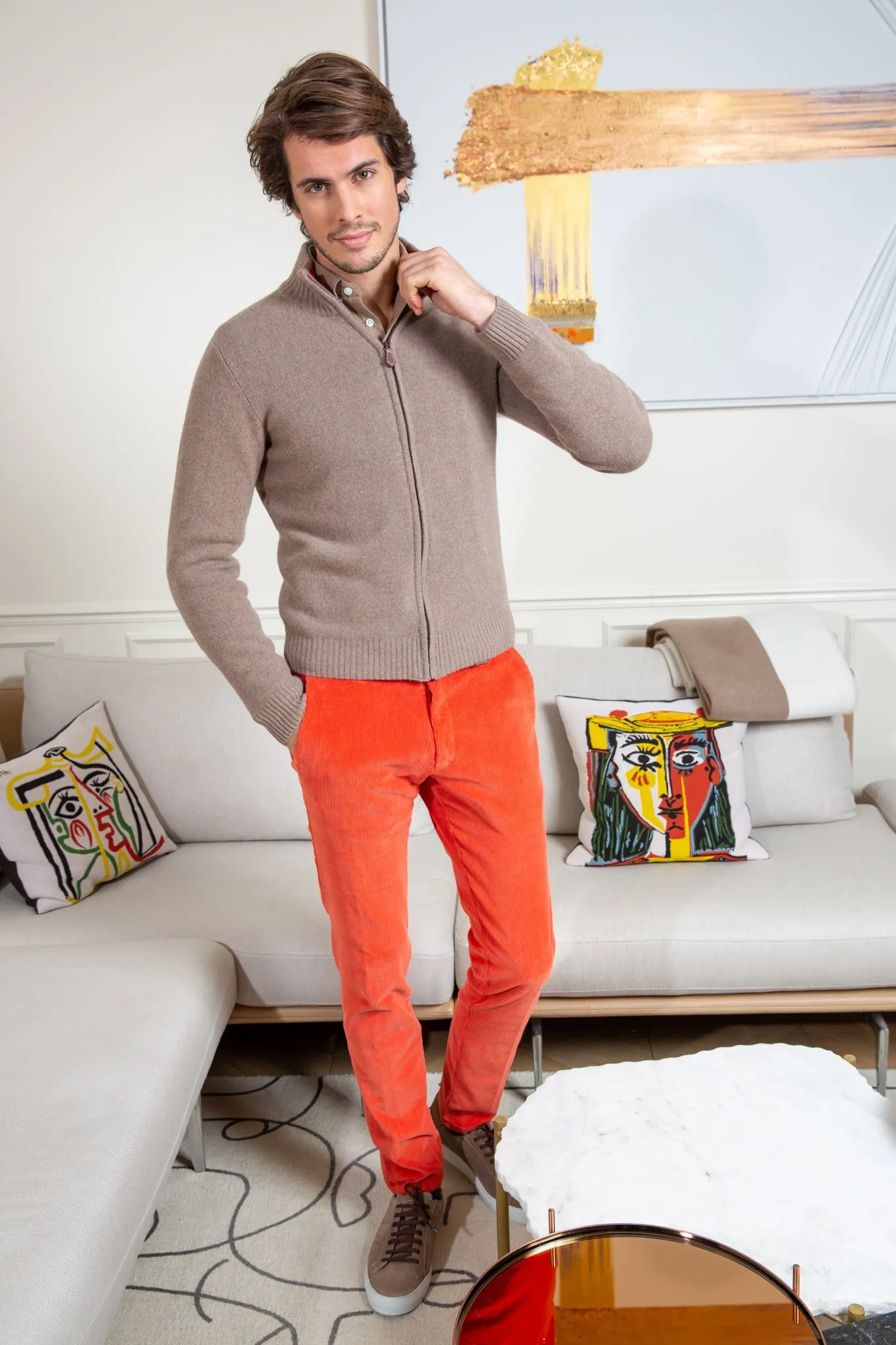 Pantalon Seanfit en velours côtelé - Orange
