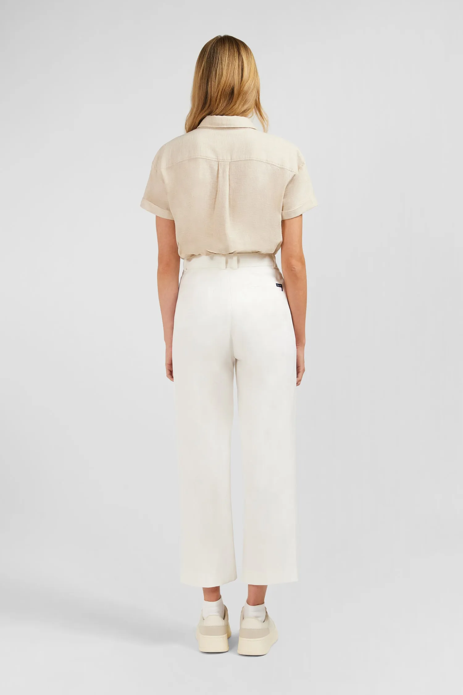 Pantalon écru à jambes larges coupe Comfort