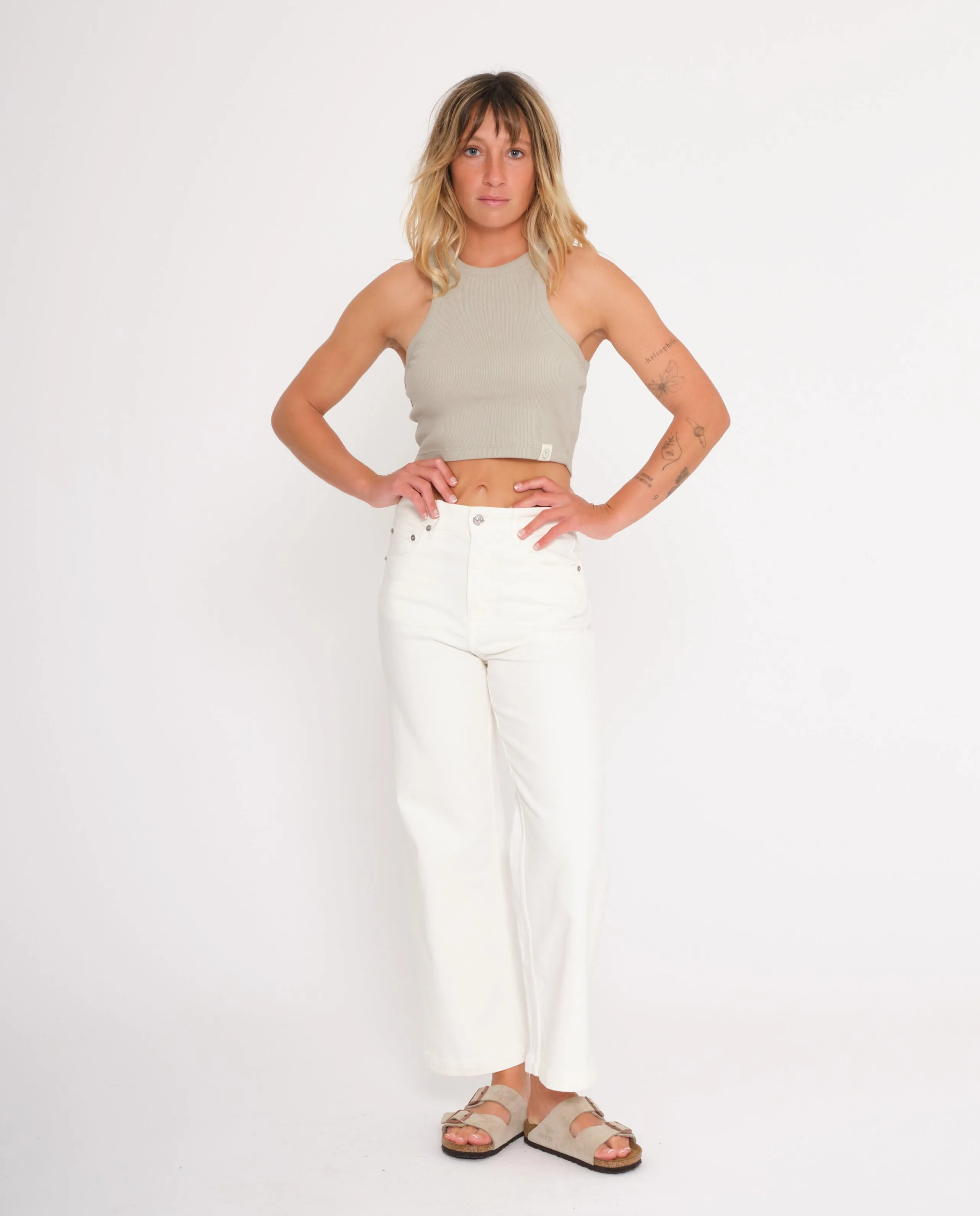 Pantalon évasé en denim bio