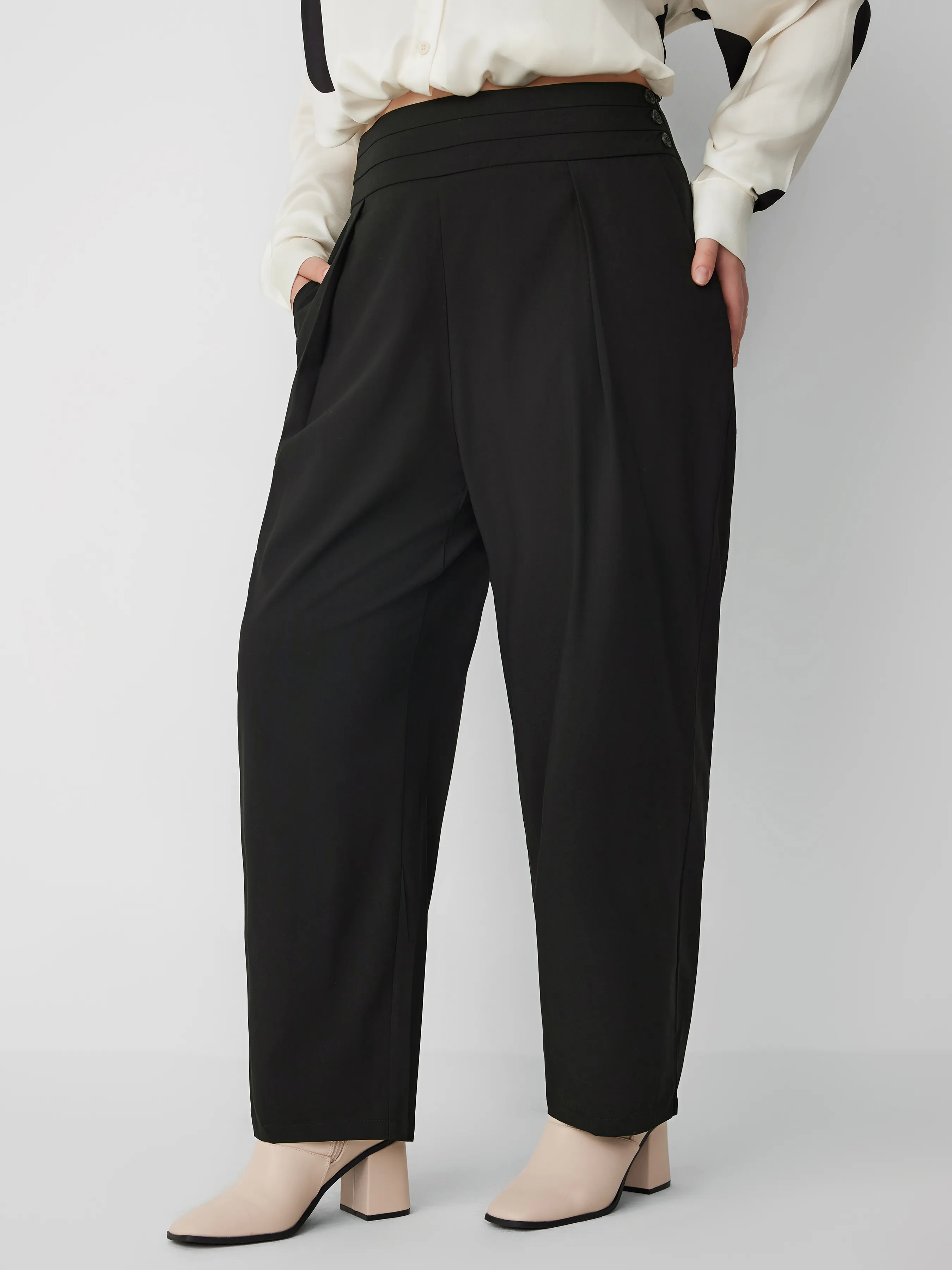  Pantalons Fuselés Solides à Taille Haute Curve & Plus