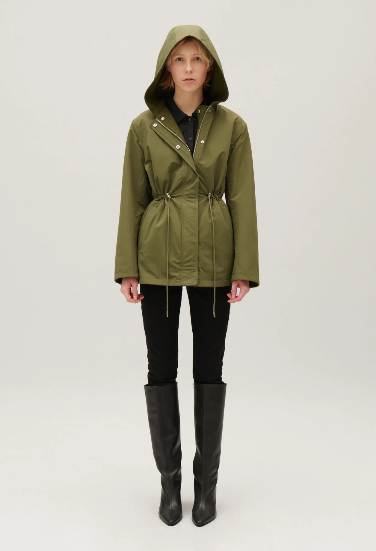 Parka capuche réversible kaki | Claudie FR