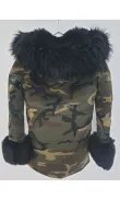 Parka fausse fourrure à imprimé camouflage -  Morango, vêtements pour femme