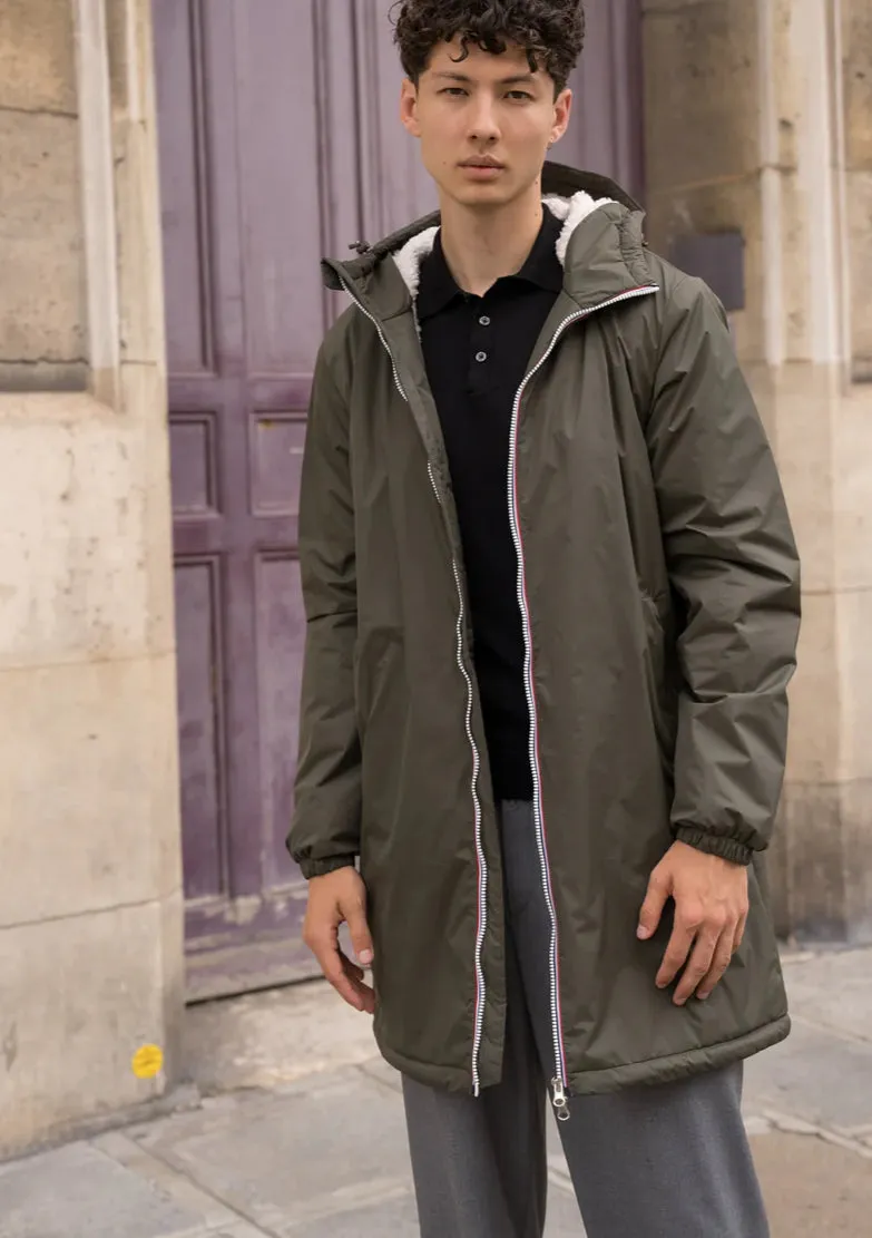 Parka Imperméable Homme LOUIS* LONG fourré sherpa - Kaki - Laura Jo