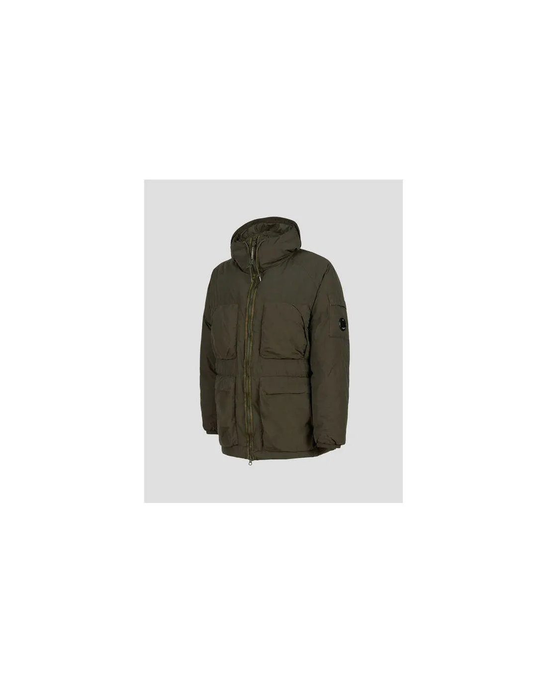 Parka mi-longue FLATT NYLON HOODED DOWN IVY GREEN - CP Company | Chez Maman Rouen