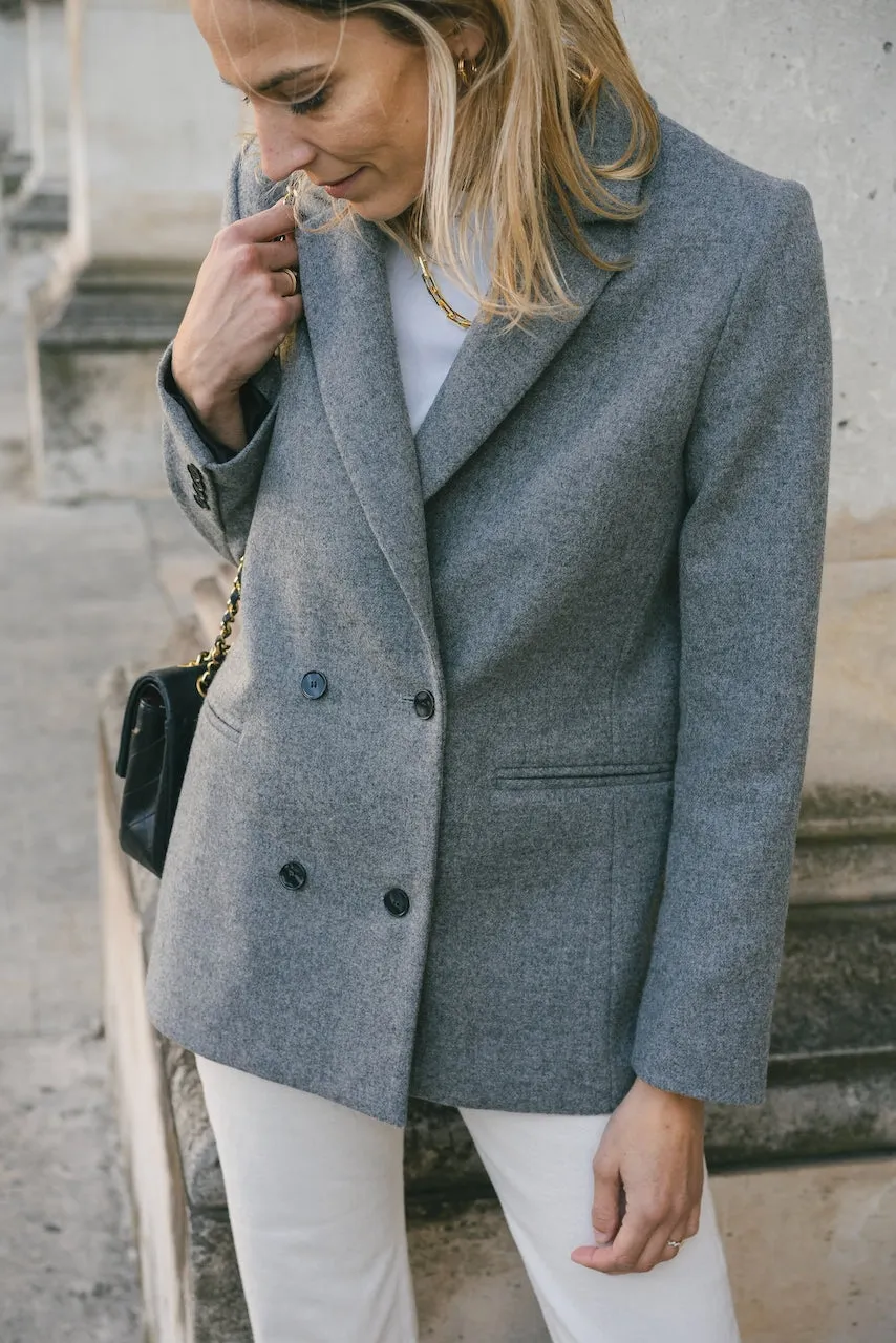 PATTI - Le blazer en laine gris