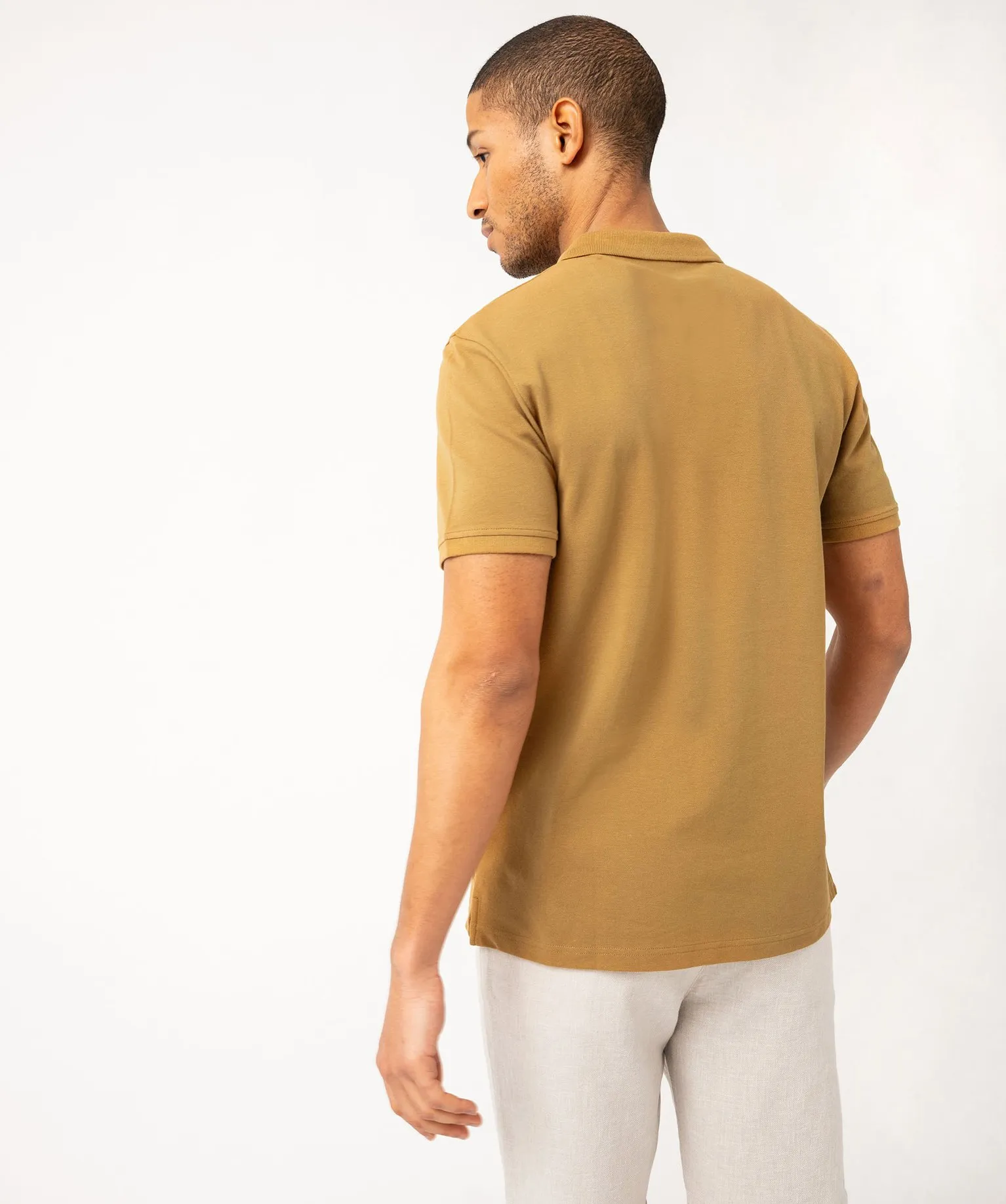 polo a manches courtes en maille piquee homme beige polos