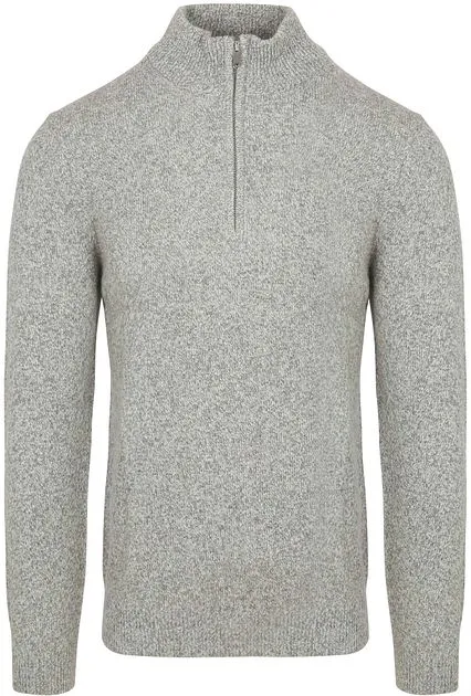 Profuomo Pull-over Col Camionneur Laine D'Agneau Gris Mélan