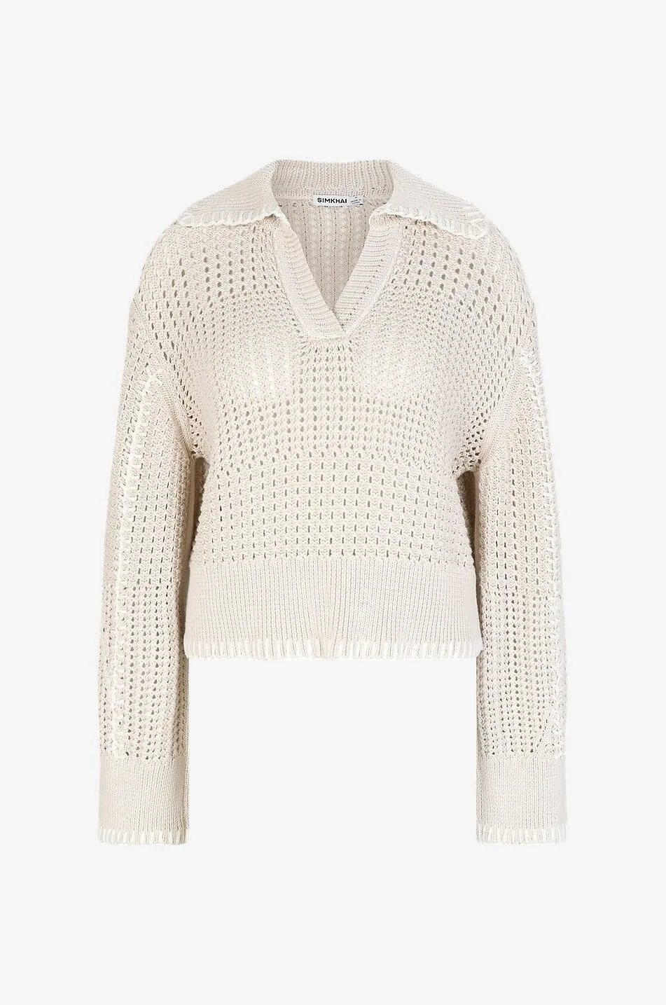 Pull ajouré à col polo Merle