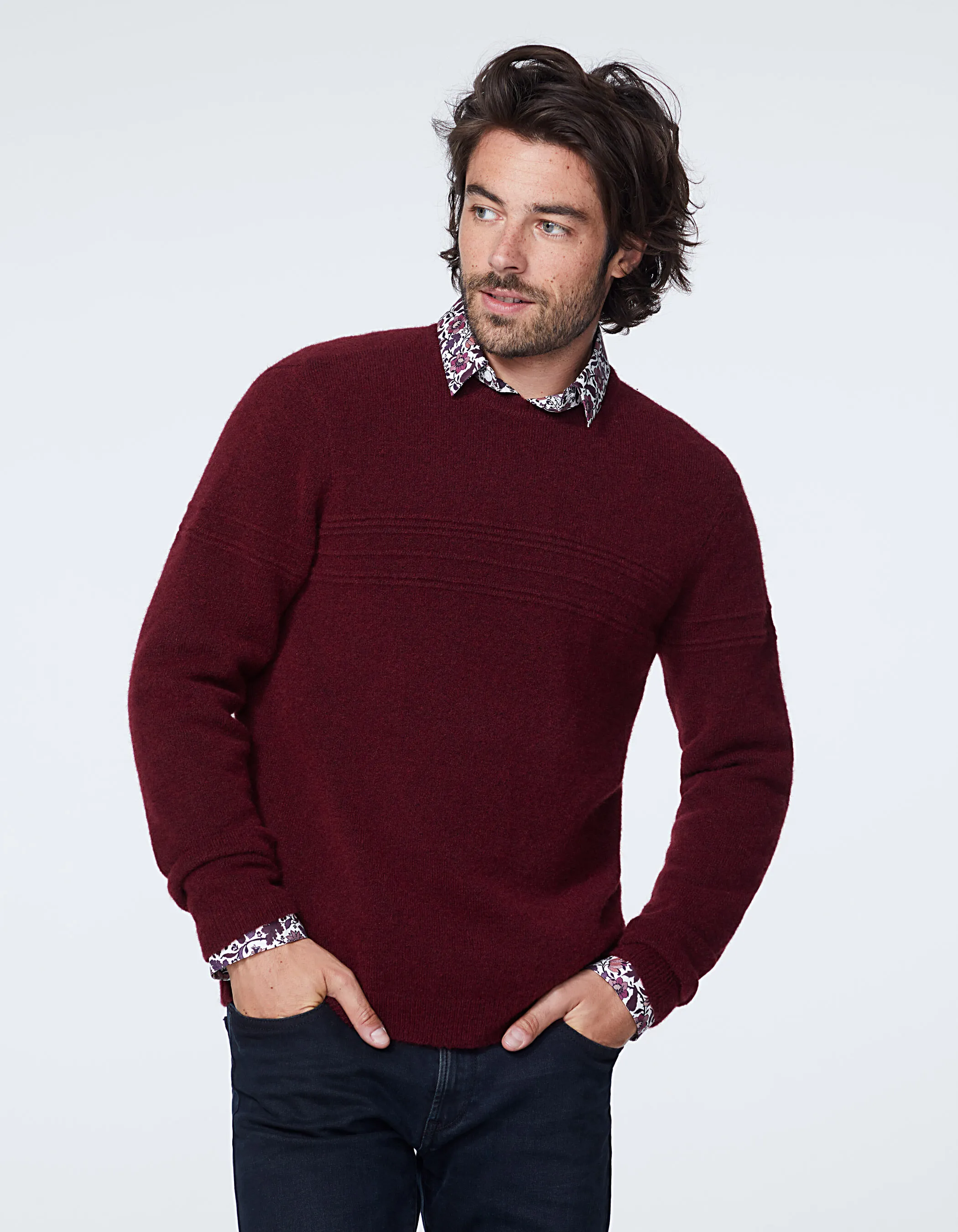 Pull brique maille mousseuse Homme