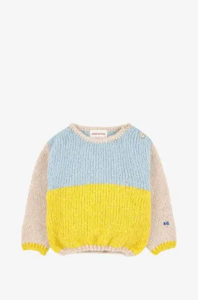 Pull bébé à col rond Color Block
