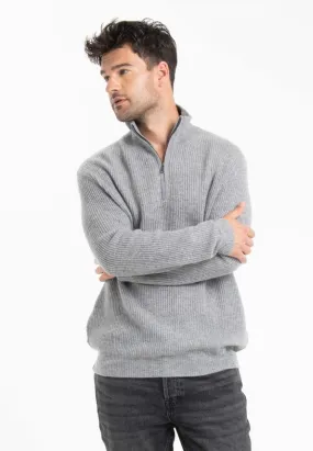 Pull camionneur cachemire gris clair homme - GABI 1
