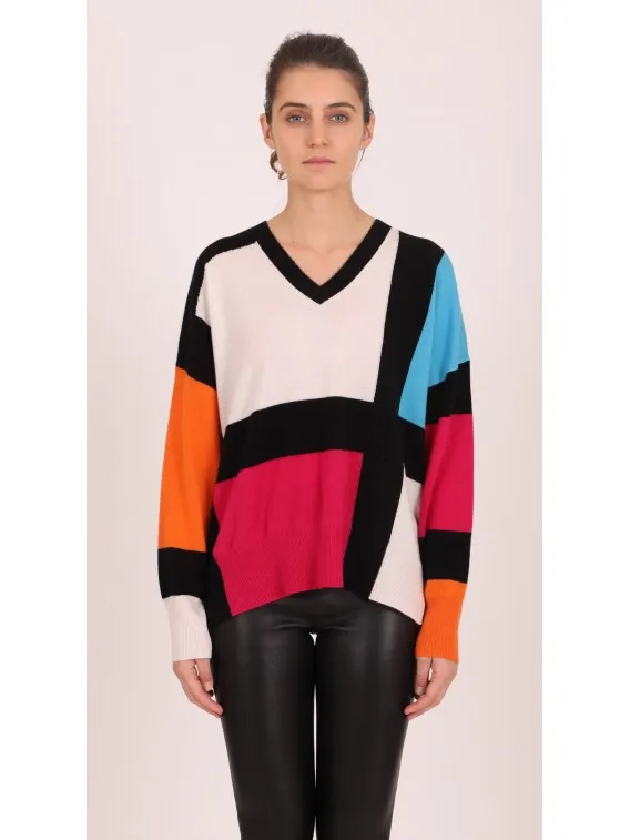 Pull carreaux Estheme Cachemire