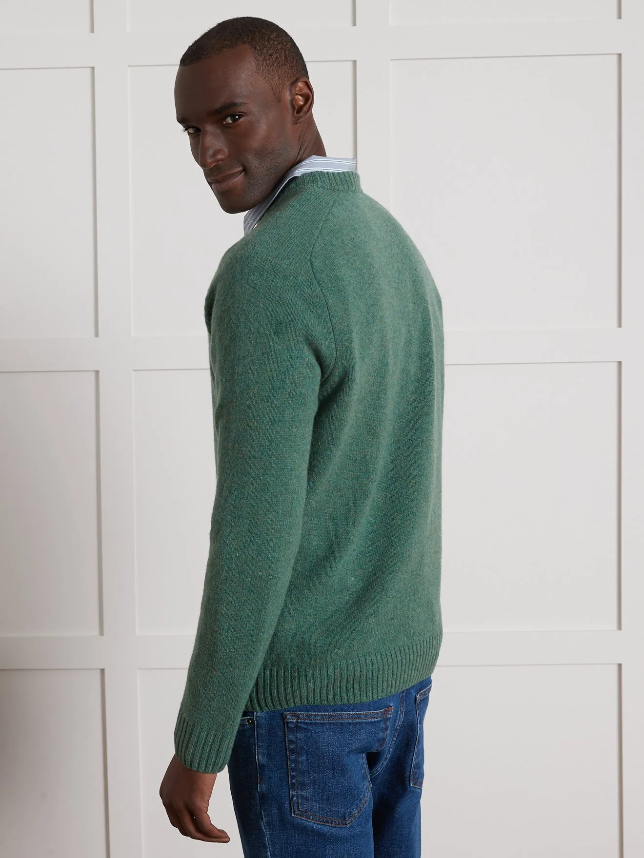 Pull col rond homme laine mérinos