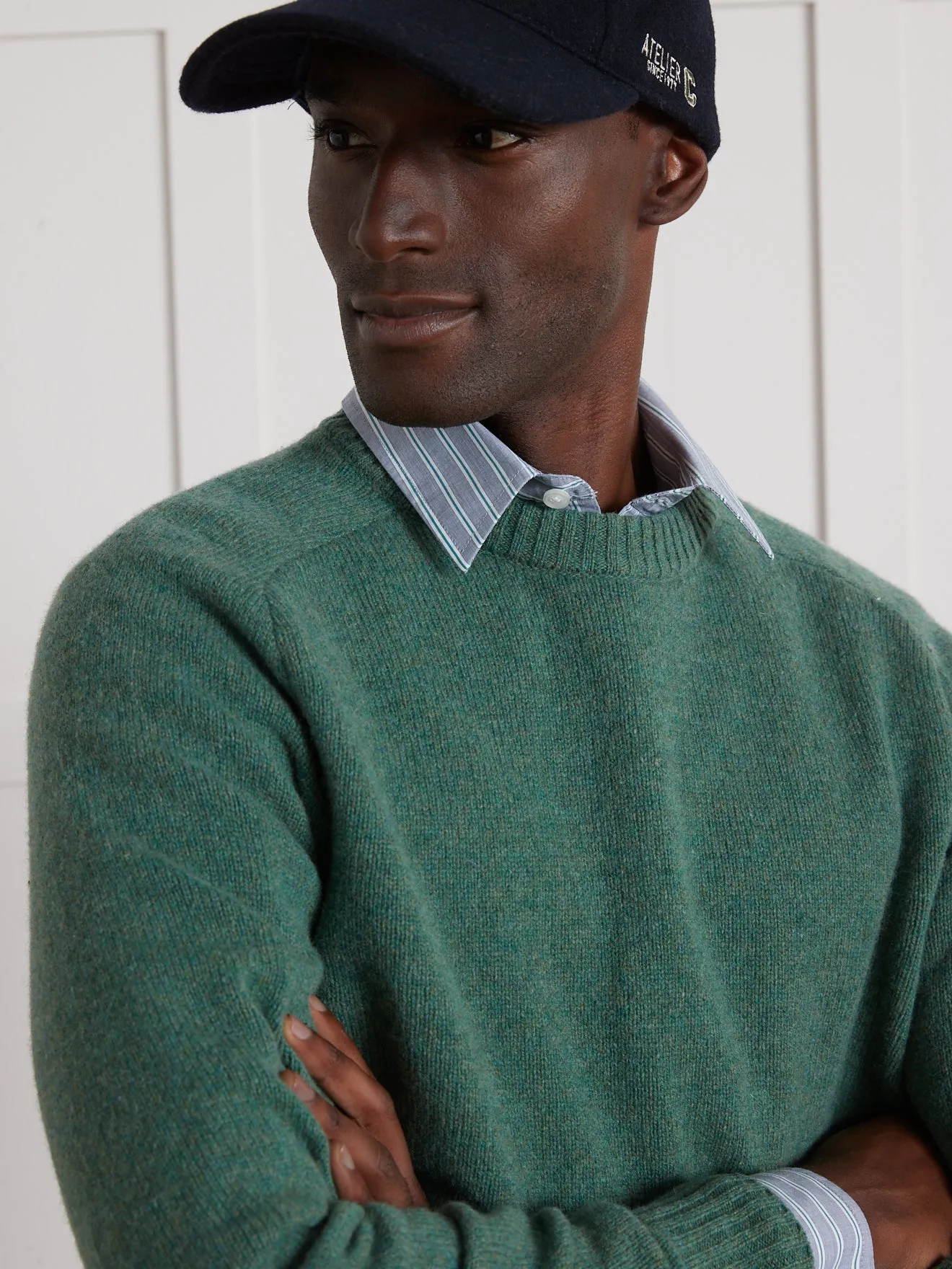 Pull col rond homme laine mérinos