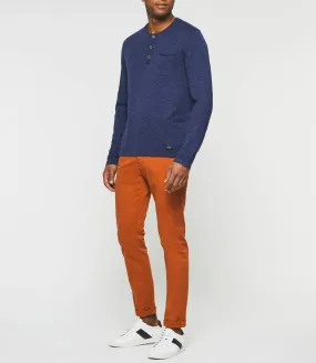 Pull col tunisien bleu Dietter