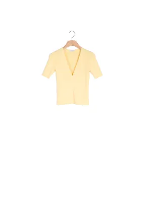 Pull court en encolure croisée