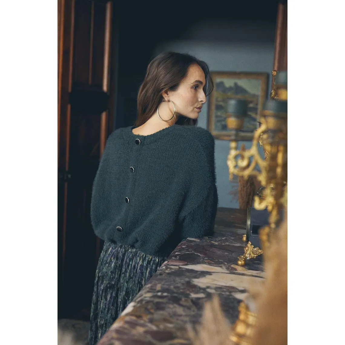 Pull Daisy vert bouteille | 3 Suisses